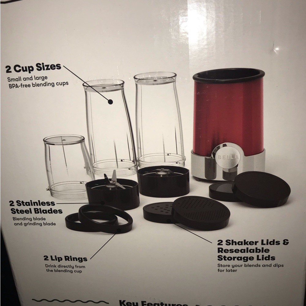 Bella NIB Red Rocket Blender and Attachments - 🏆 HOST PICK!!! 🏆 - Picture 6 of 13